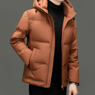 Herren Daunenjacke mit abnehmbarem Kapuzenkragen und wasserabweisender Oberfläche WW