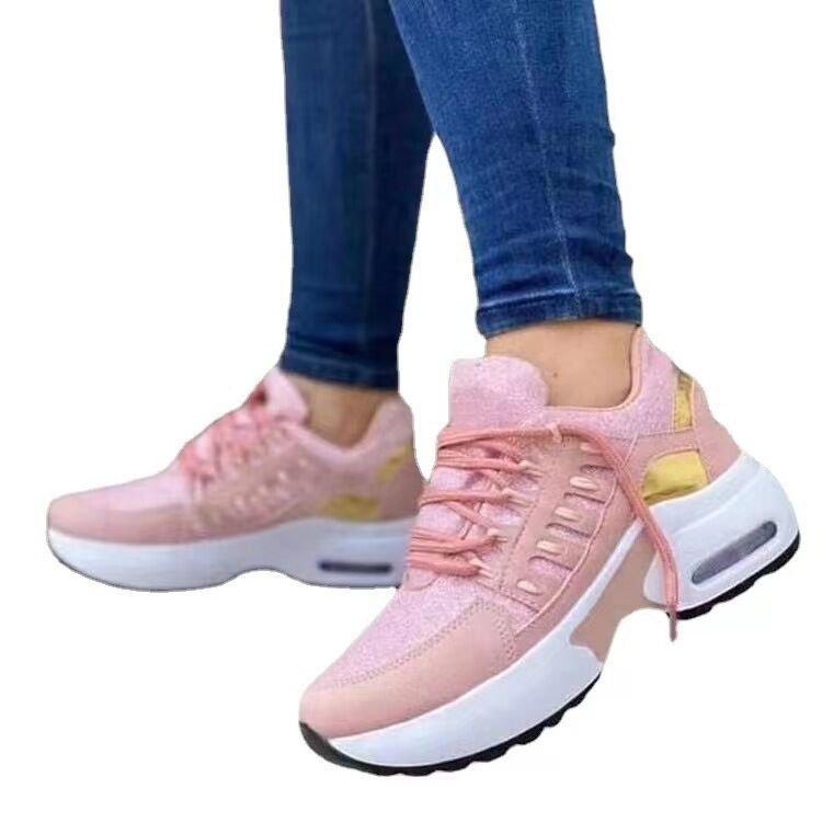Damen Sportliche Sneakers mit reflektierenden Akzenten und atmungsaktiver Sohle W&W