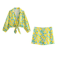 Damen Shorts mit frischem Zitronenprint und eleganter Passform W&W