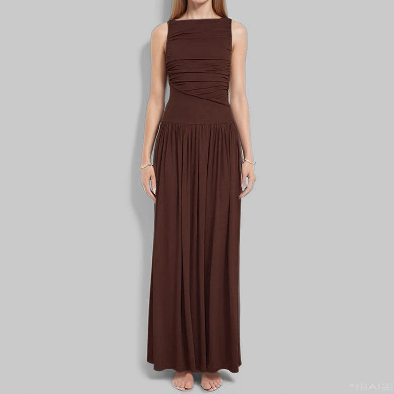 Damen Maxikleid mit raffiniertem Drapierungseffekt W&W Mode