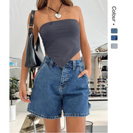 Damen High-Waisted Denim Shorts mit lässigem Schnitt WW