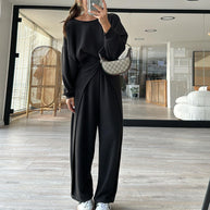 Damen Set mit elegantem Krepp-Design und weitem Schnitt WW