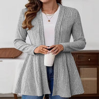 Damen Strickjacke mit verspieltem Design und seitlichem Gürtel WW