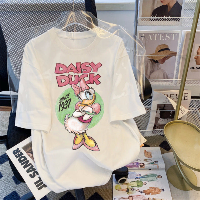 Damen T-Shirt mit kreativem Daisy Duck Druck WW
