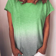 WW | Gradient-Druck Bunt V-Ausschnitt T-Shirt
