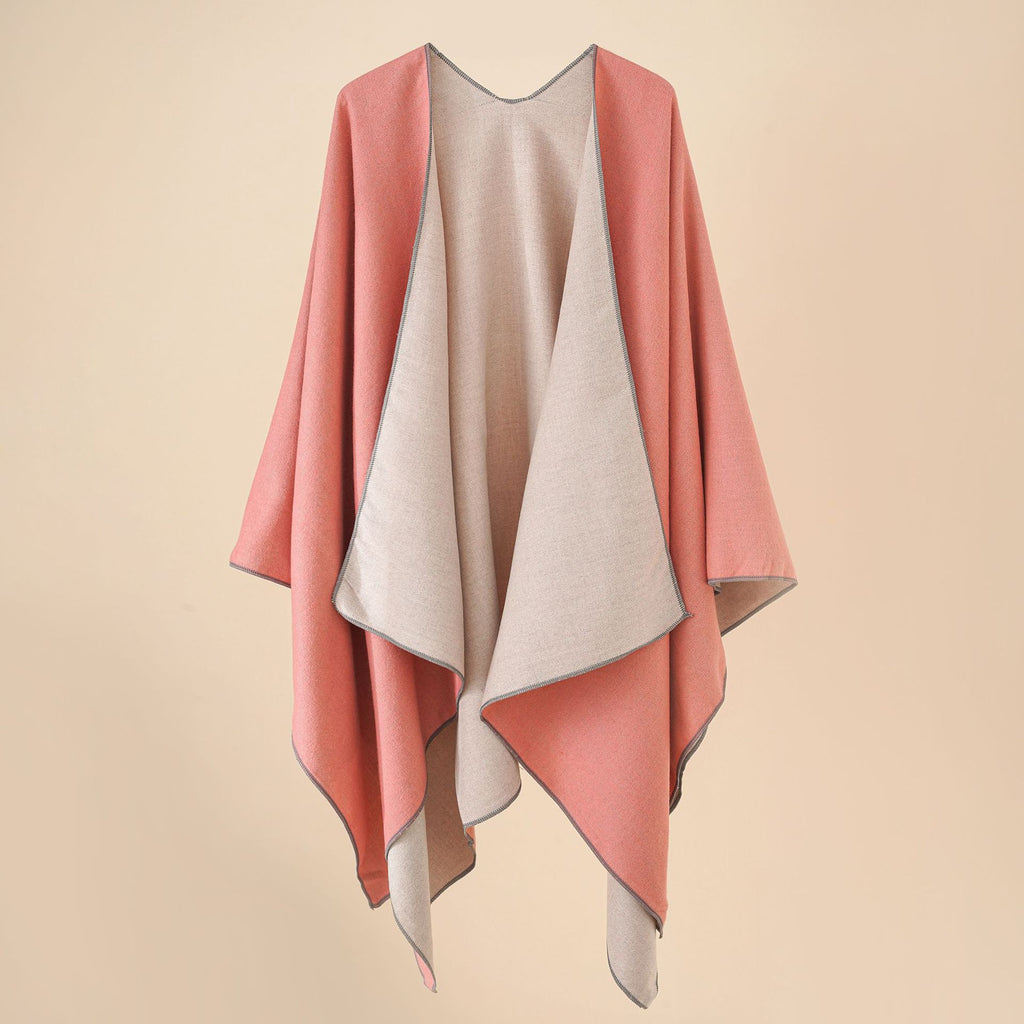 Damen Wohlfühl-Poncho aus weichem Wollmix mit elegantem Schnitt WW