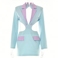 Damen Blazer-Kleid mit aufregendem Cut-Out-Design und kontrastierenden Details W&W