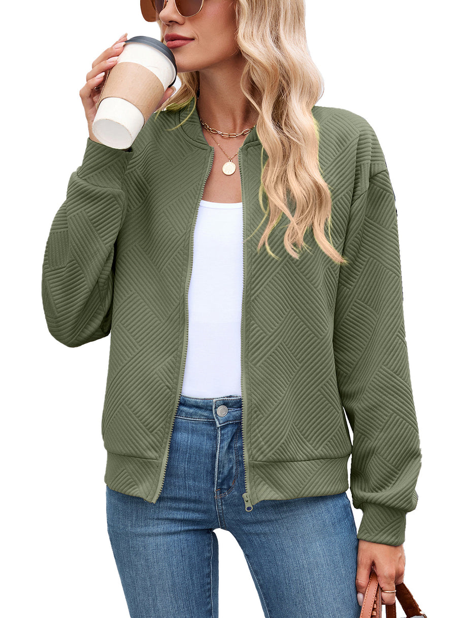 Damen Sportliche Bomberjacke mit strukturiertem Design WW