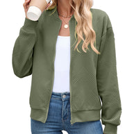 Damen Sportliche Bomberjacke mit strukturiertem Design WW