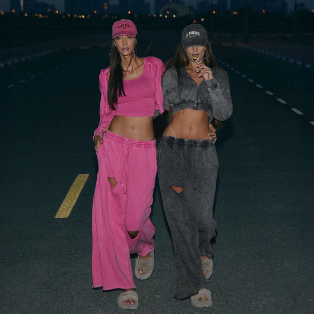 Damen Sportliches Sweatshirt- und Hosen-Set WW