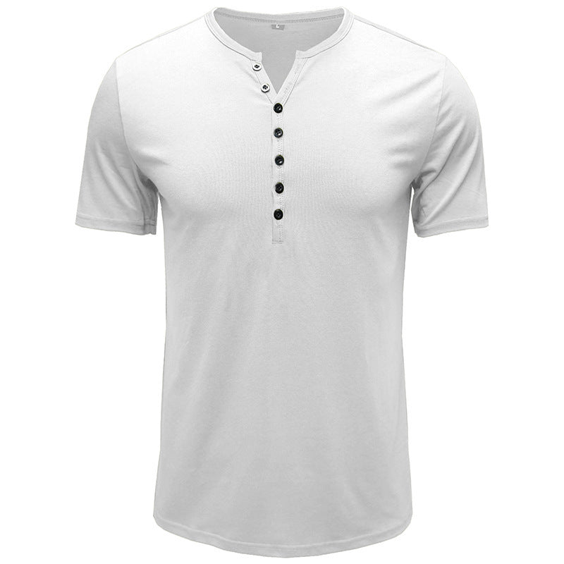 Herren Kurzarm-Henley-Shirt mit eleganter Knopfleiste WW