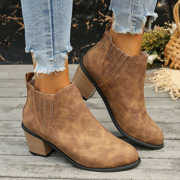 WW | Vintage Stiefeletten Mit Klobigem Absatz