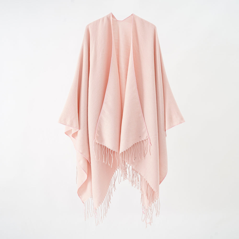 Damen modischer Fransen-Poncho aus weichem Material mit luxuriösem Fall WW