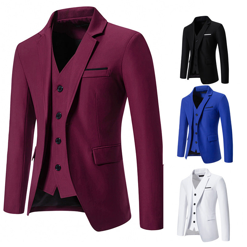 Herren elegant ausgestattetes Anzugset mit Blazer, Weste und Hose WW