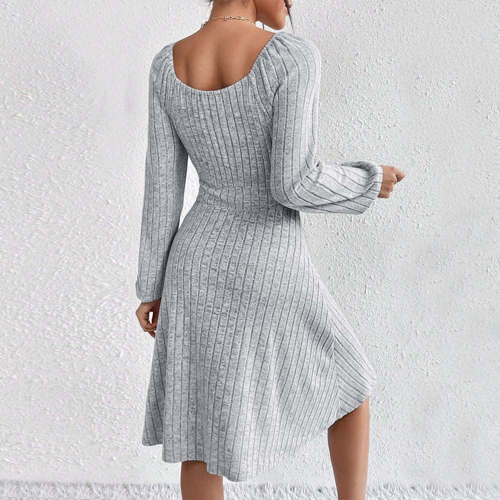 Damen Midi-Kleid mit elastischem Material und modischer Raffung W&W Mode