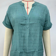 Damen V-Ausschnitt Bluse mit lässigem Schnitt und dekorativer Struktur WW