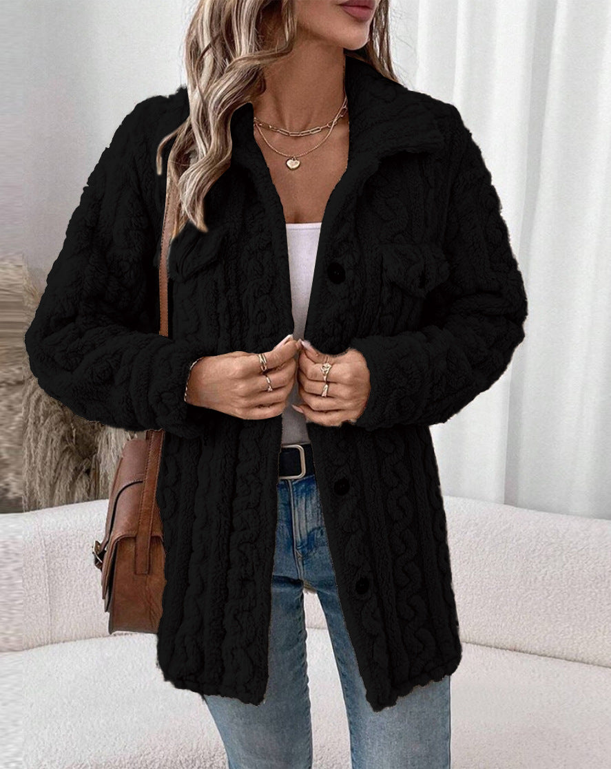 Damen Strickjacke mit Struktur und aufgesetzten Taschen WW
