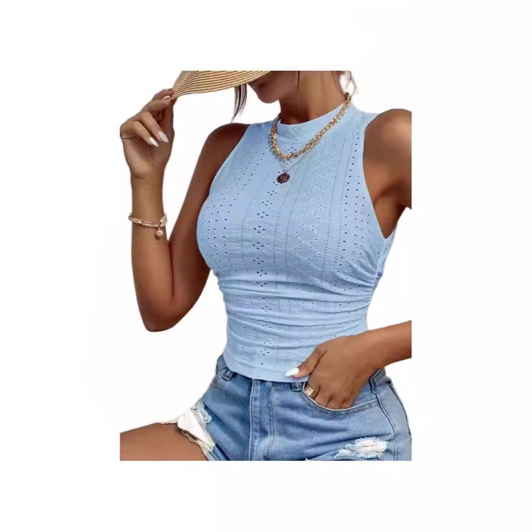 Damen Ärmelloses Top mit raffinierter Spitzendetail WW