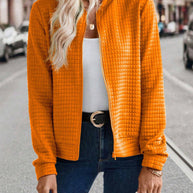 Damen leichte Steppjacke mit hohem Kragen und durchgehendem Reißverschluss WW