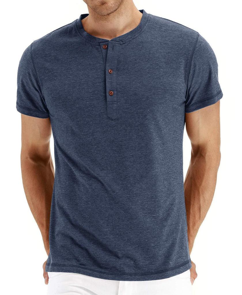 Herren Kurzarmshirt mit modischem Henley-Kragen WW