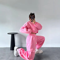 Damen Bequemer Freizeitanzug mit lässigem Schnitt und praktischen Taschen WW