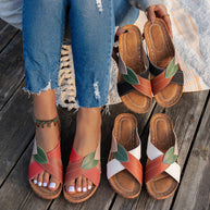 Damen Bequeme Sandalen mit kreativem Blattdesign und gepolsterter Innensohle WW
