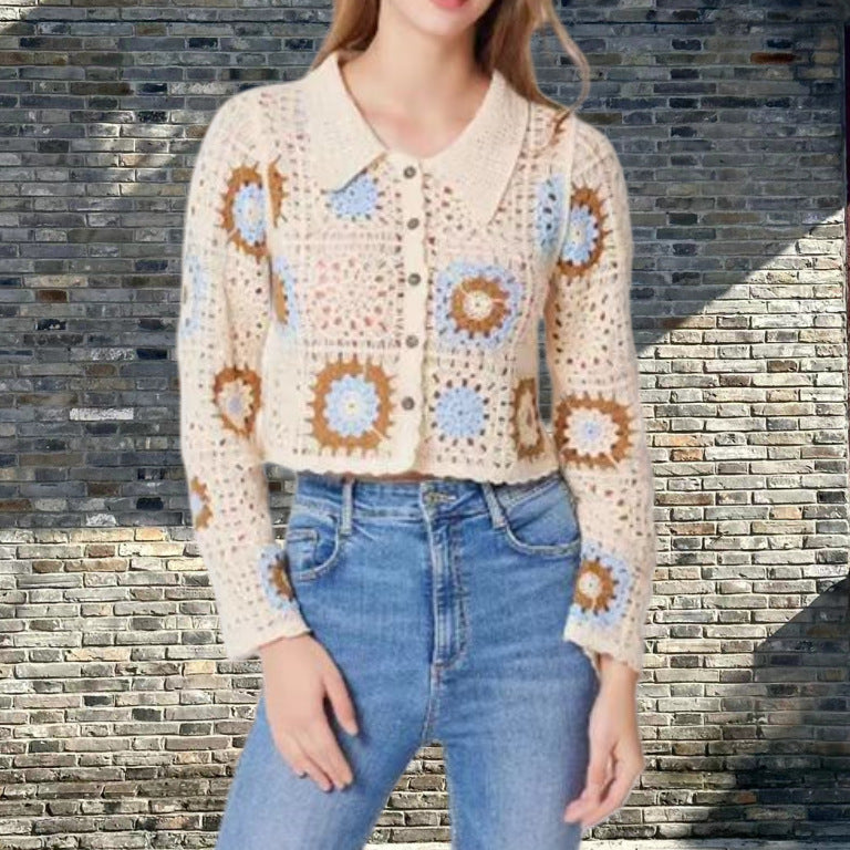 Damen Strickjacke im einzigartigen Granny-Quadrat-Muster WW