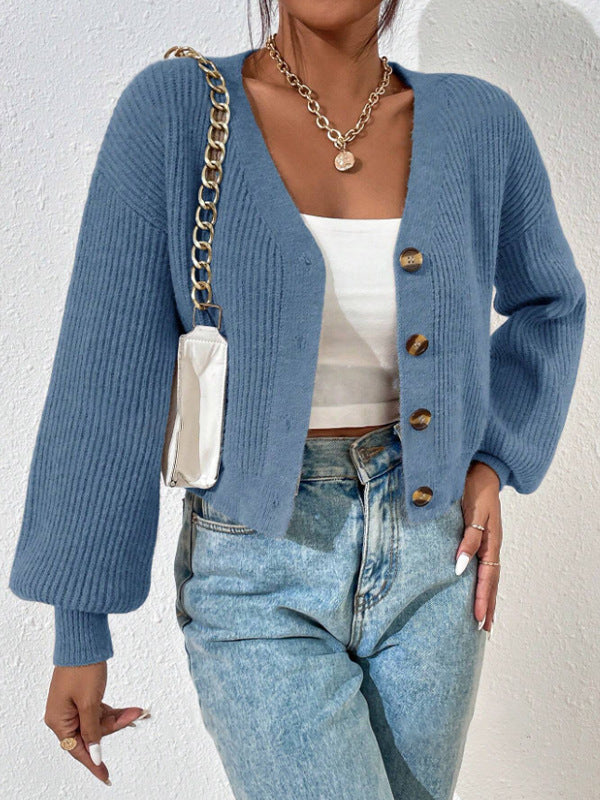 Damen Strickjacke mit strukturiertem Schnitt und dekorativen Knöpfen WW