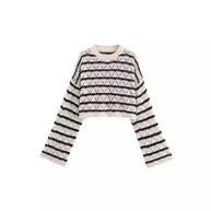 Damen Strick-Leggings mit breitem Bund und einzigartigem Muster WW