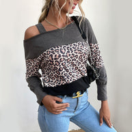 Damen Off-Shoulder Sweatshirt mit tierischem Print und lässigem Schnitt WW