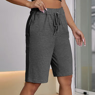 Damen sportliche Shorts mit elastischem Bund und seitlichen Taschen WW
