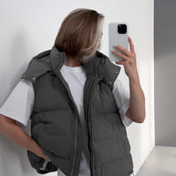 Damen Steppweste mit hohem Kragen und sportlichem Design WW