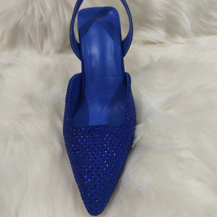 Damen Slingback-Pumps mit funkelndem Strass-Akzent und elegantem spitzem Design WW