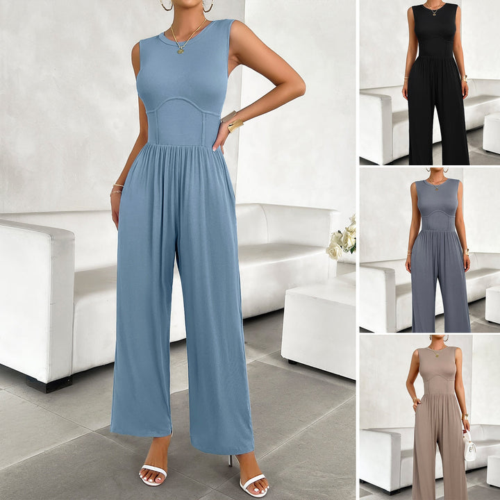 Damen eleganter Jumpsuit mit weitem Schnitt und figurschmeichelndem Design W&W Mode