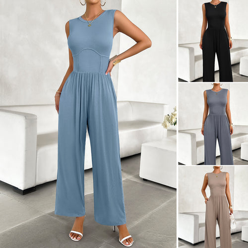 Damen eleganter Jumpsuit mit weitem Schnitt und figurschmeichelndem Design WW