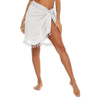 Damen Strandtuch mit verspieltem Quastenbesatz WW