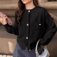 Damen Strickjacke mit eleganten Knopfdetails und praktischen Taschen WW