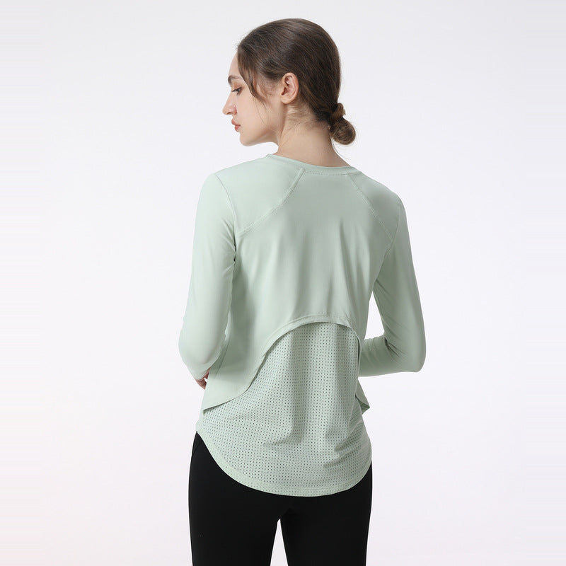 Damen Atmungsaktives Langarm-Sportshirt mit UV-Schutz und feuchtigkeitsableitender Technologie WW