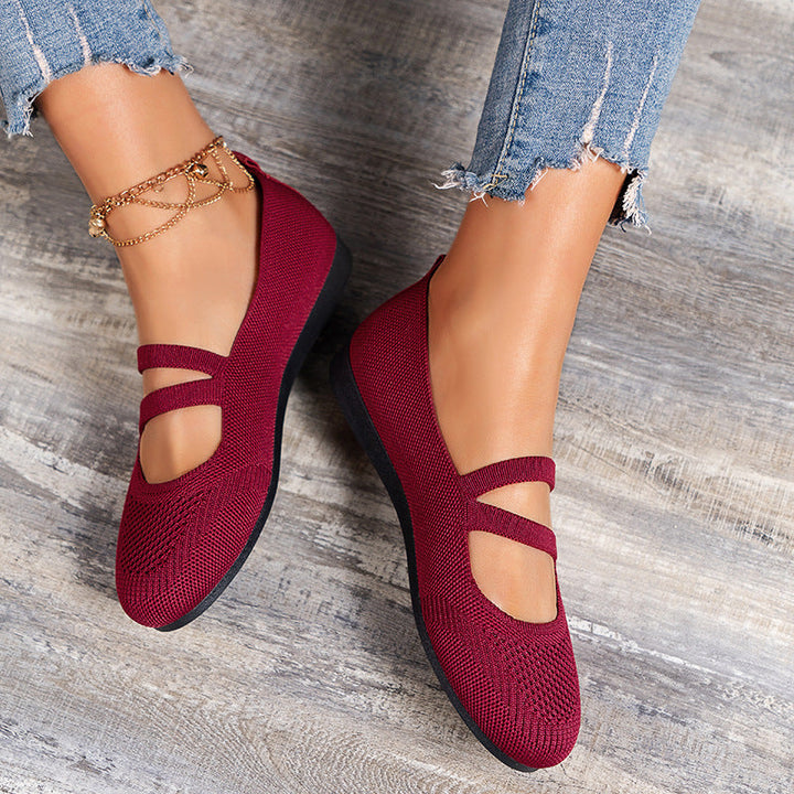 W&W Mode | Flache Slipper Mit Riemen Über Dem Spann Und Flacher Sohle Für Damen