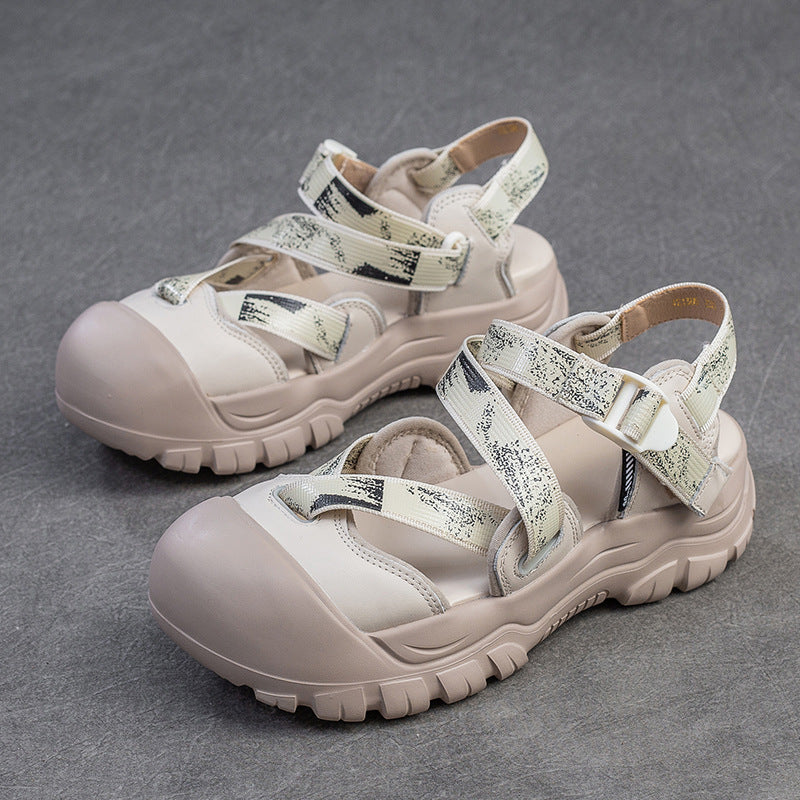 Damen Outdoor-Sandalen mit rutschfester Plattformsohle und verstellbarem Riemendesign WW