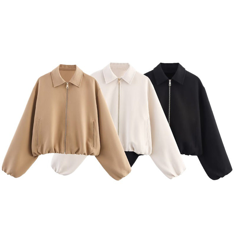 Damen Sportliche Windjacke mit hohem Kragen und praktischen Taschen WW