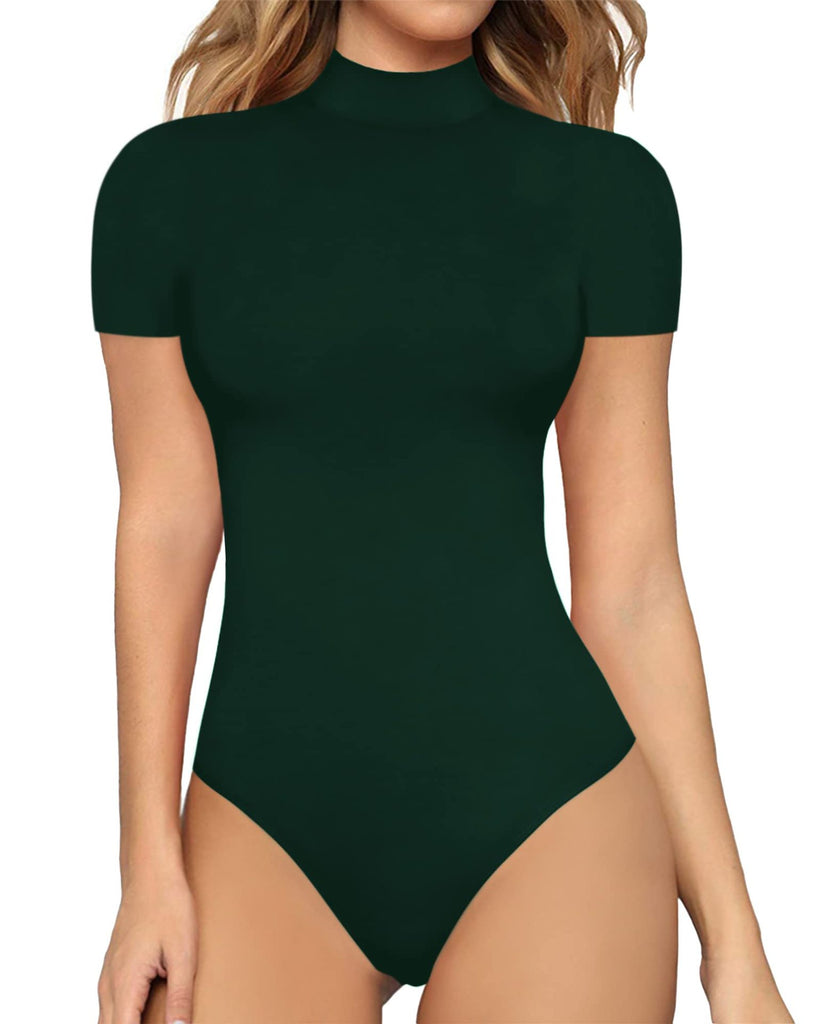 Damen Body mit hochgeschlossenem Kragen und kurzen Ärmeln WW