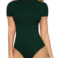 Damen Body mit hochgeschlossenem Kragen und kurzen Ärmeln WW