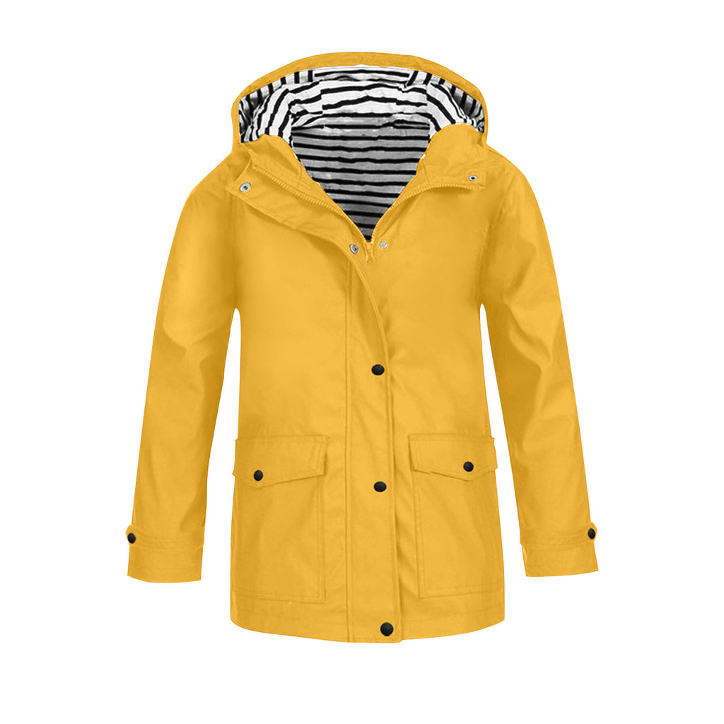 Damen wetterfeste Parkajacke mit praktischen Taschen und verstellbarem Kapuzenkragen WW