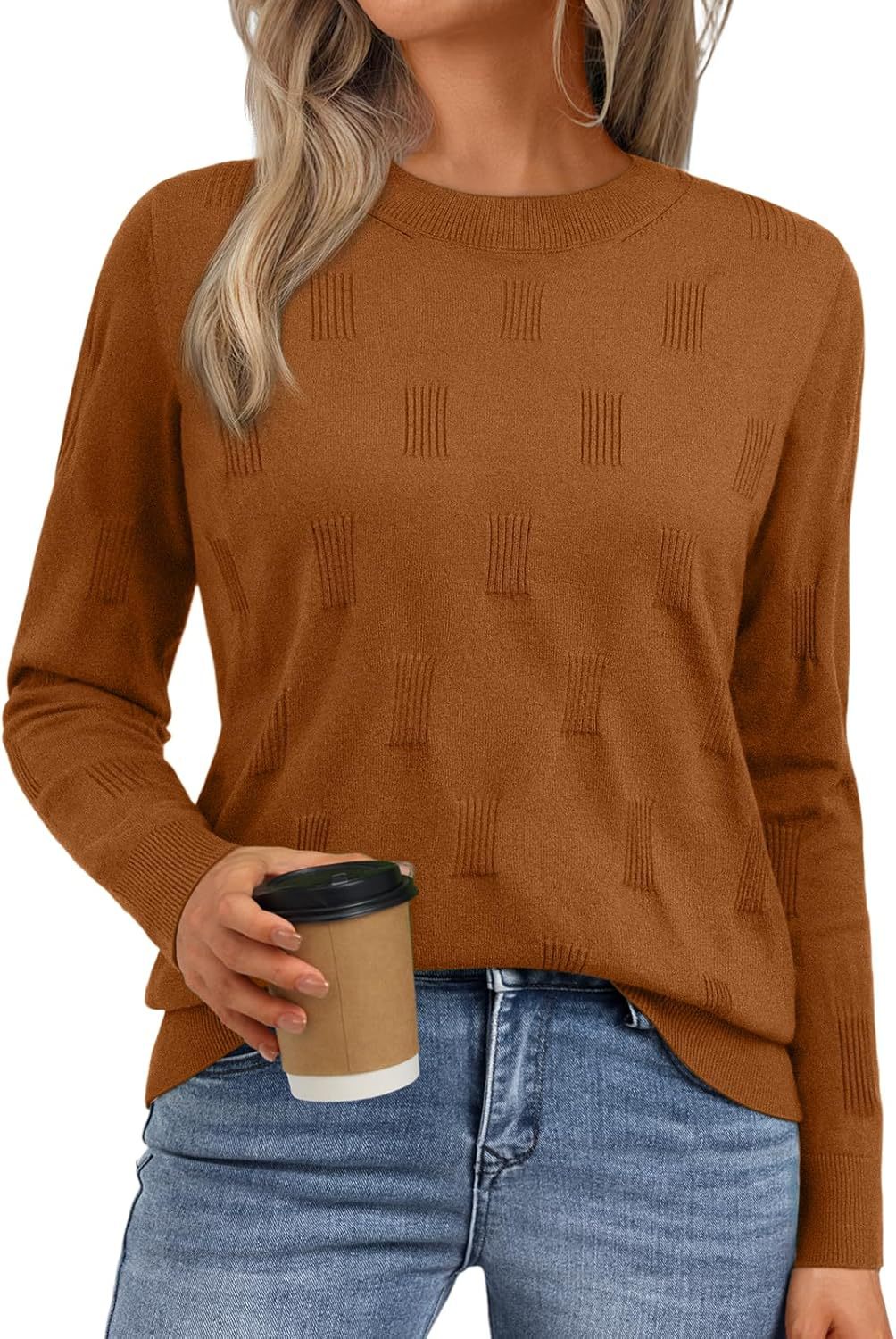 Damen Strickpullover mit strukturiertem Muster und lässigem Schnitt WW