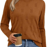 Damen Strickpullover mit strukturiertem Muster und lässigem Schnitt WW