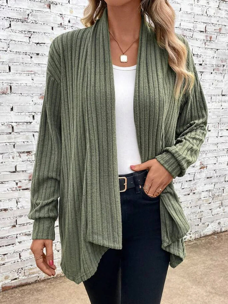 Damen angesagte Strickjacke mit strukturiertem Design und offenem Schnitt WW