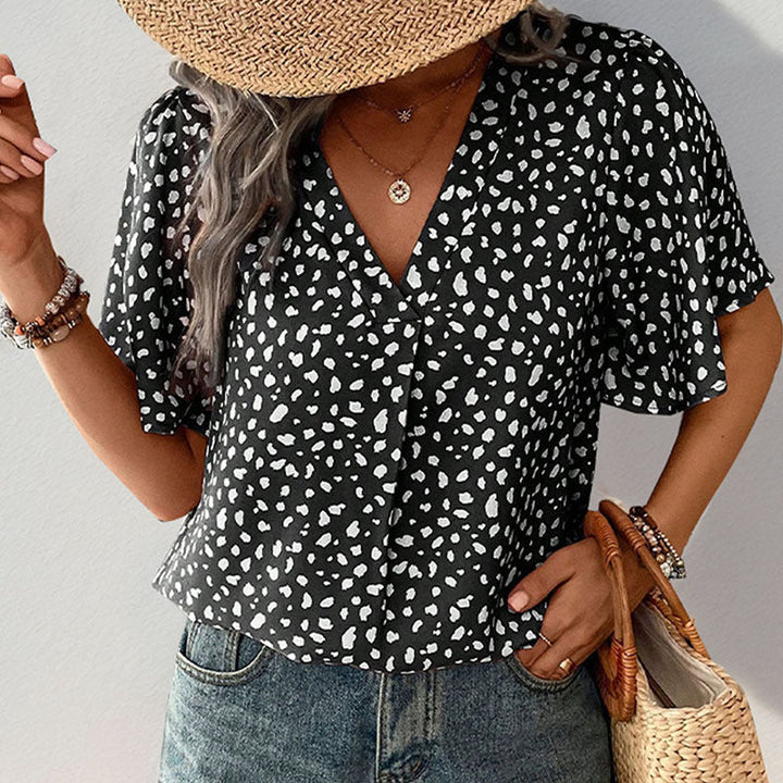 Damen Bluse mit lockerem Schnitt und voluminösen Ärmeln W&W Mode