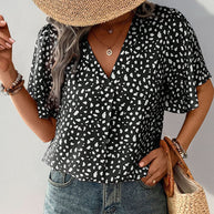 Damen Bluse mit lockerem Schnitt und voluminösen Ärmeln WW