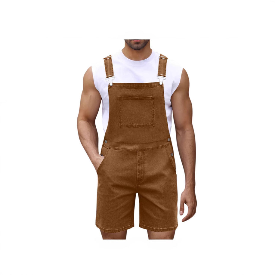 Herren Lässige Denim-Latzhose WW